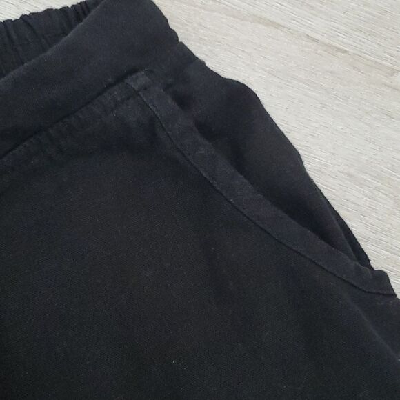 Jessica London Women's Black Wide Leg Linen Crop Pants Elastic Waist, Size 16 - Picture 6 of 8